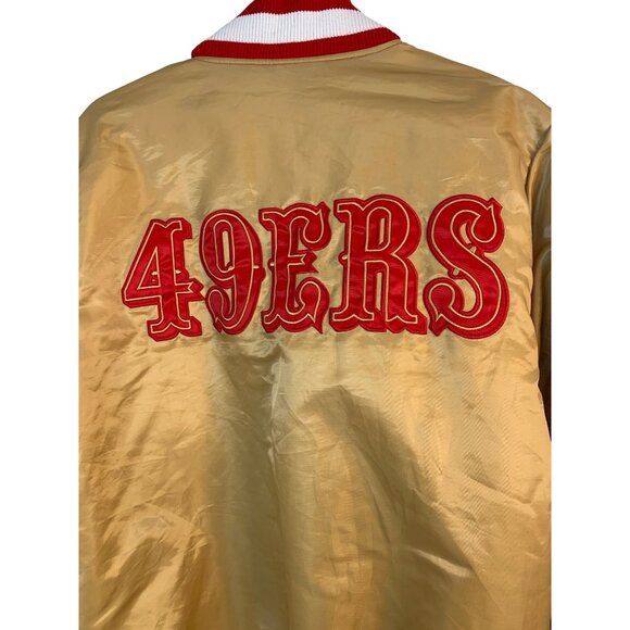 Vintage 49ers Gold Starter Black Label Jacket Red Trim Quilted Sz S 8684 EUC - Picture 10 of 10